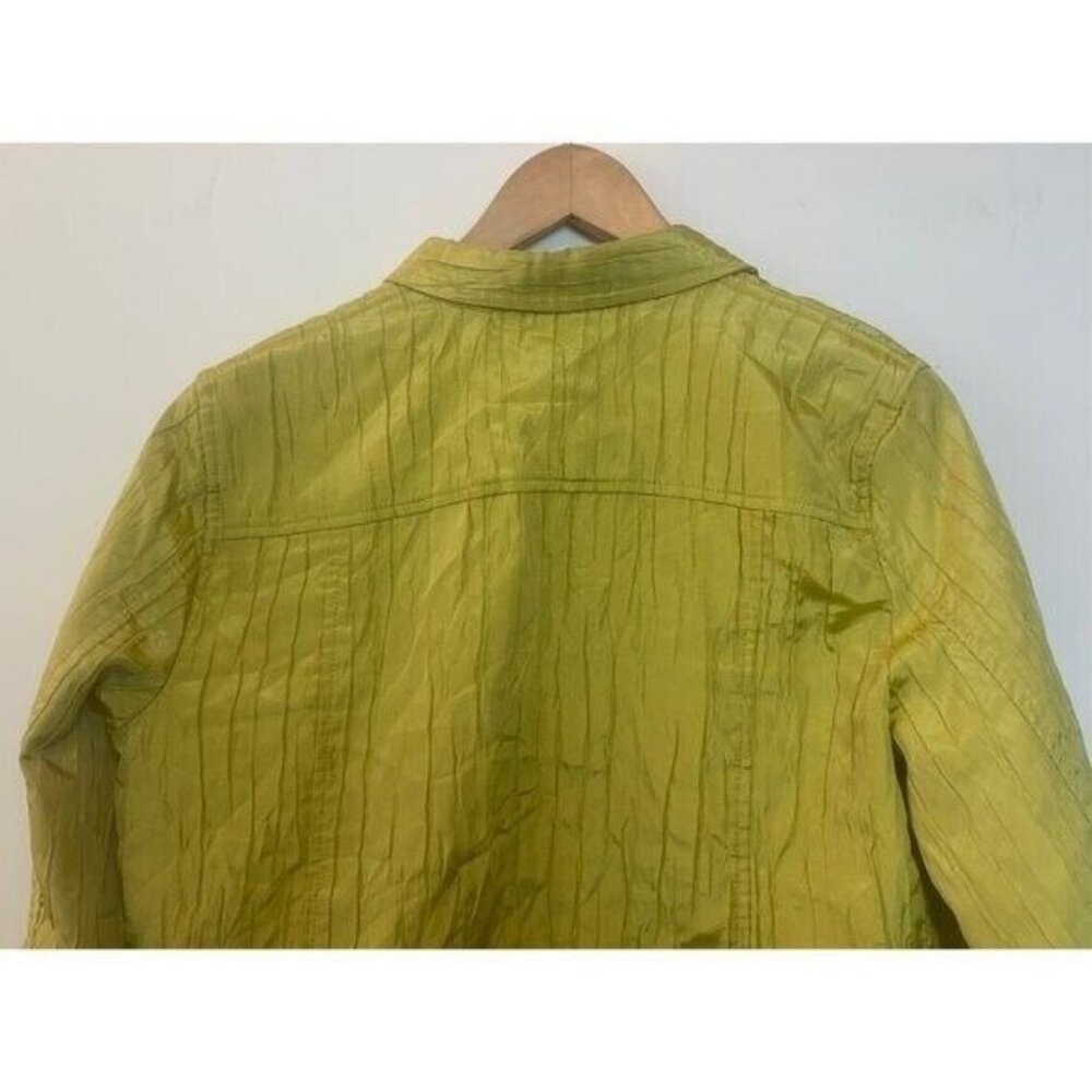 Ruby Rd. Petite Women's Jacket Lime Button Down Closure Textured Fabric Size 12P - Picture 5 of 10